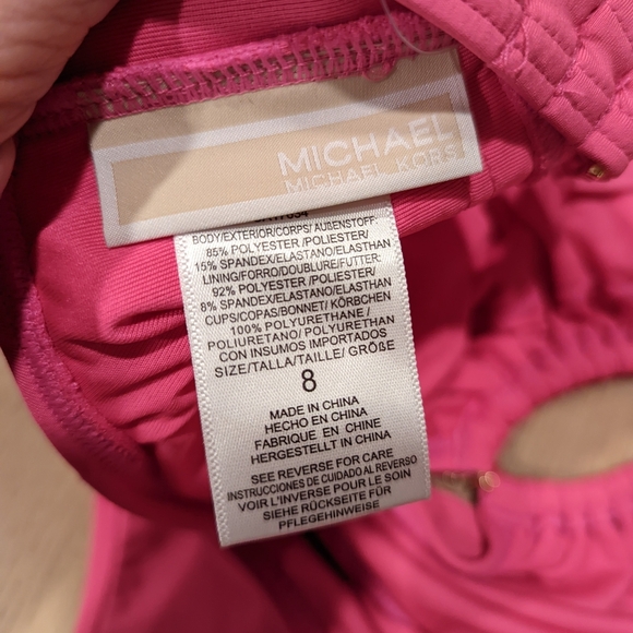 Pink Cutout One-Piece Swimsuit - Picture 3 of 10